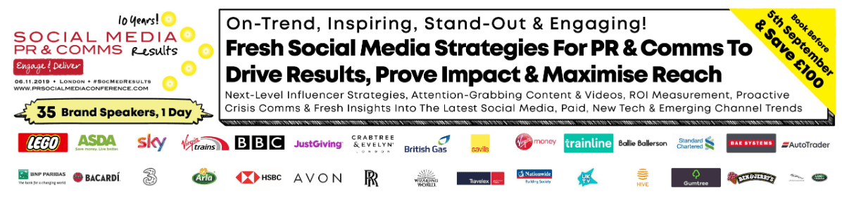 The UK Social Media Results for PR & Comms Conference [2019] Social Media Results for PR & Comms Conference is the biggest PR & marketing event in the UK to optimize ad spend, assure post visibility & maximum engagement, impactful advertising & content strategies