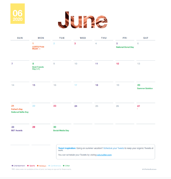 Find Out About Twitter Events Calendar In June 2020 DMC